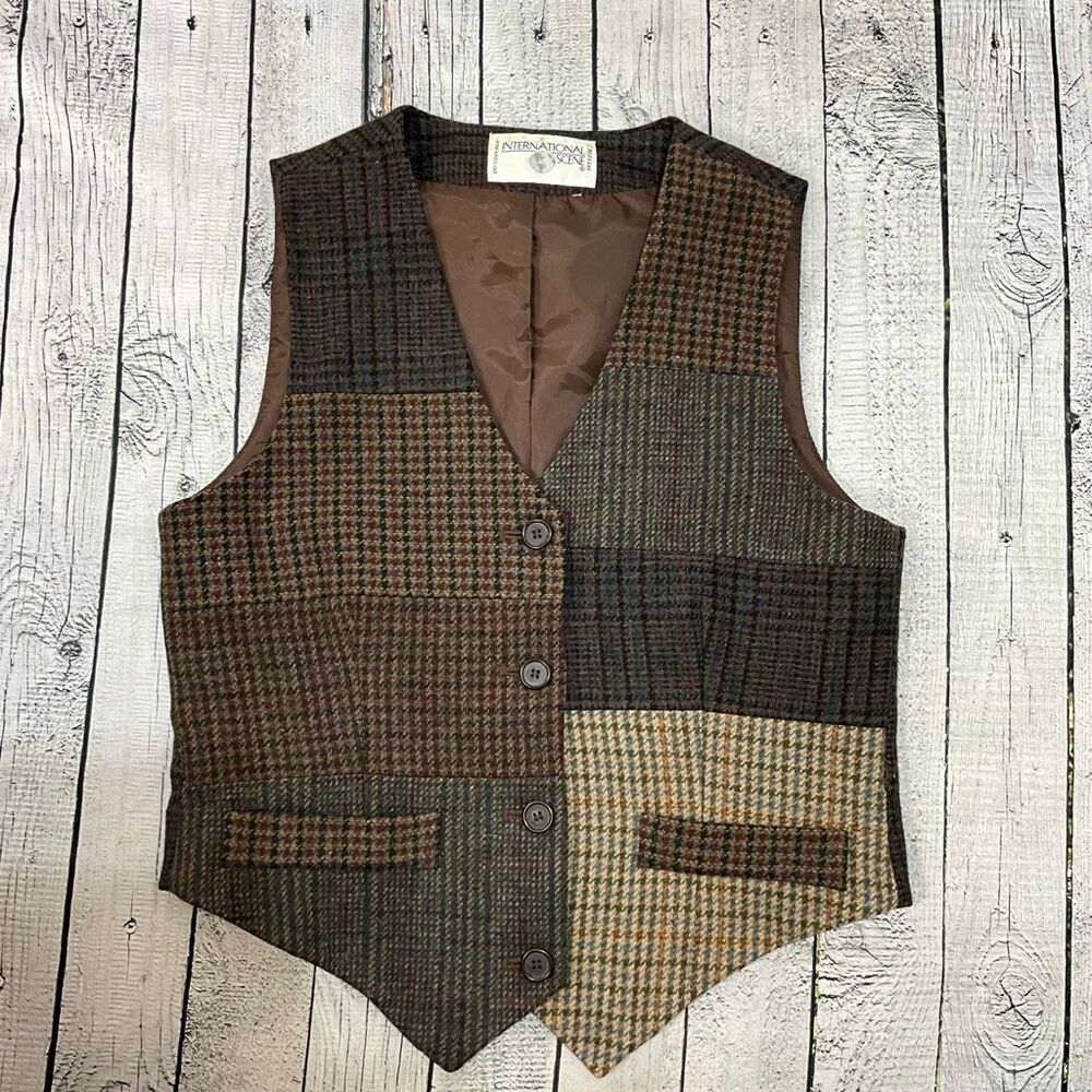 VINTAGE INTERNATIONAL SCENE Patchwork Wool Vest